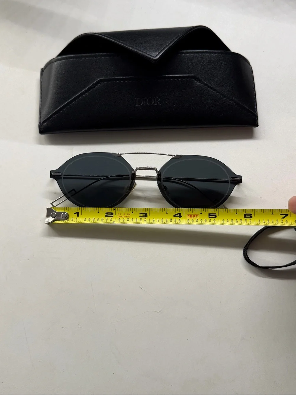 Dior Men’s Black Round Sunglasses with Silver Bridge